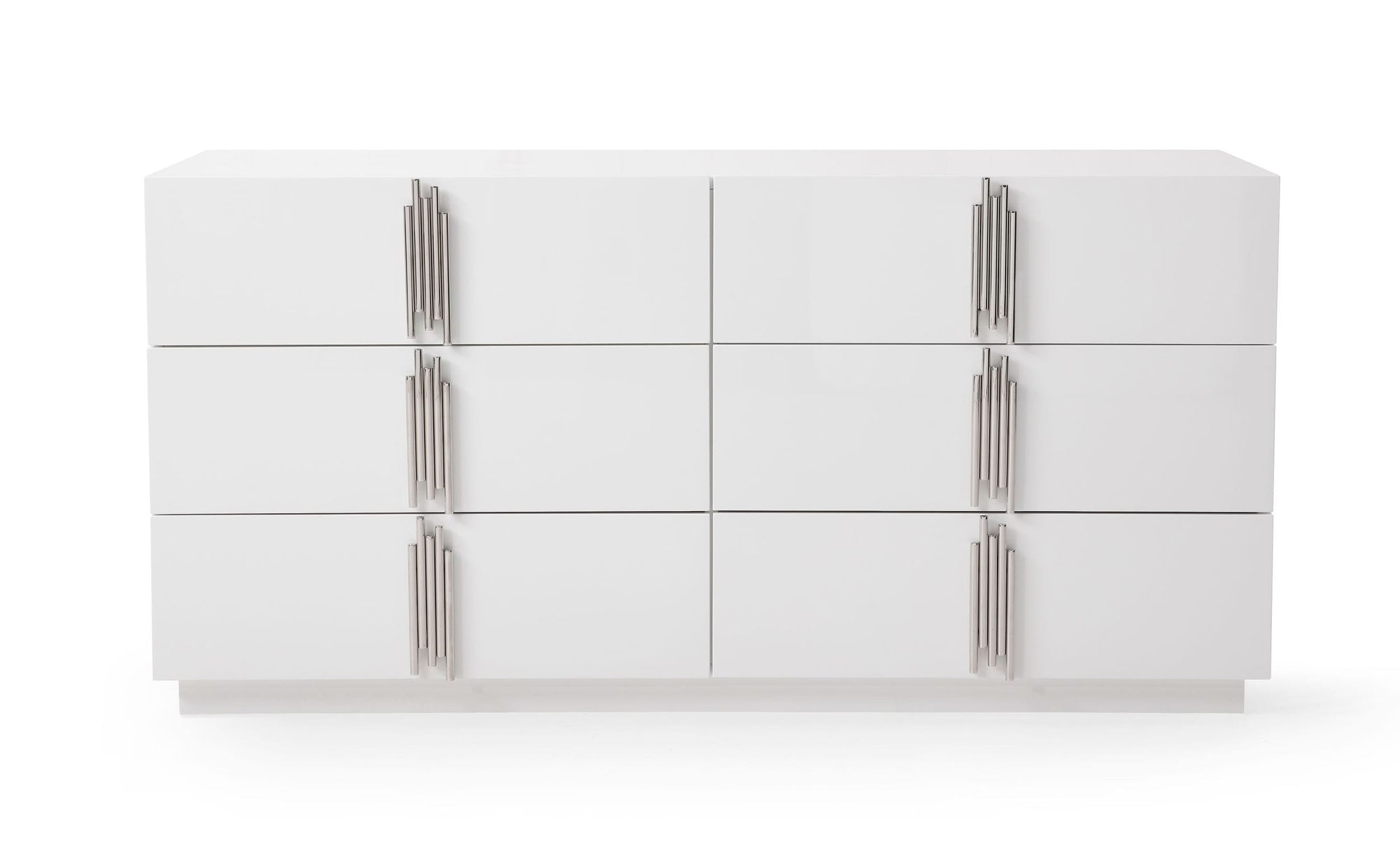 Modrest Token Modern White & Stainless Steel Dresser Model VGVCJ815-WHT-DRS