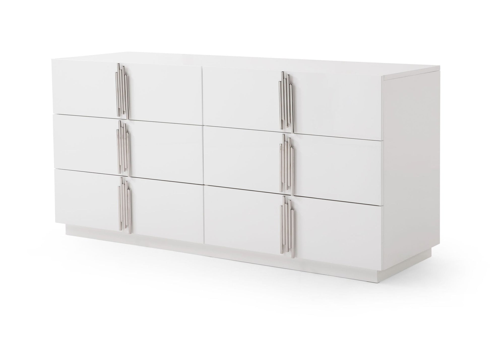 Modrest Token Modern White & Stainless Steel Dresser Model VGVCJ815-WHT-DRS