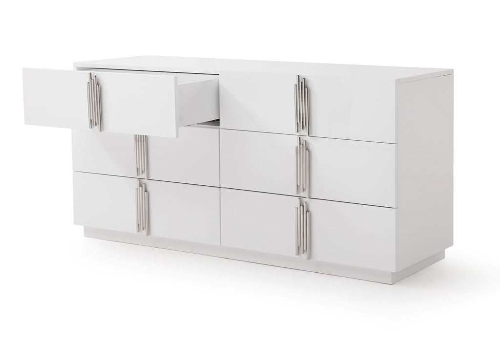 Modrest Token Modern White & Stainless Steel Dresser Model VGVCJ815-WHT-DRS