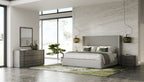 Modrest Byrne & Asus Modern Grey Fabric & Elm Grey Bed & 2 Nightstands Model VGEVVG713-GRY-3PC