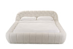 Lit moderne en tissu blanc cassé Divani Casa Yolonda, modèle Eastern VGEV-A127-BED-OFFWHT-EK
