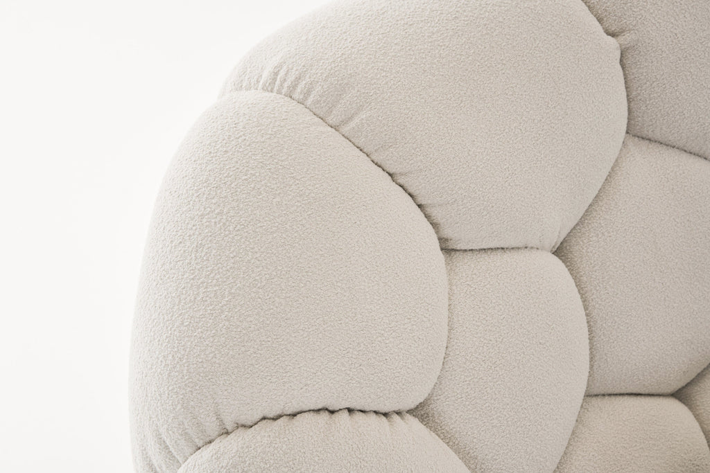 Lit moderne en tissu blanc cassé Divani Casa Yolonda, modèle VGEV-A127-BED-OFFWHT