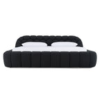 Lit moderne en tissu noir Divani Casa Yolonda, modèle VGEV-A127-BLK