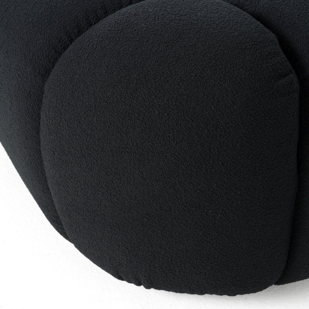 Lit moderne en tissu noir Divani Casa Yolonda, modèle VGEV-A127-BLK